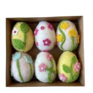 Cottontail Lane Felt Floral Easter Egg Bowl Filler Set of 6 Spring Decor NEW
